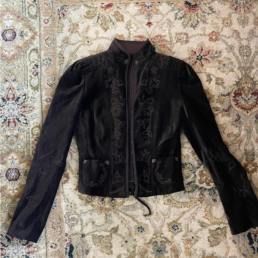 Elie Tahari jacket XS Velvet Brown Short Excellent condition Modern